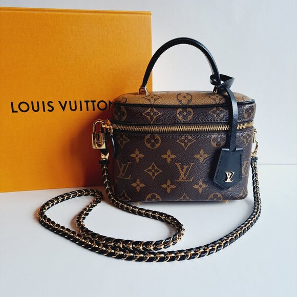 Louis Vuitton Vanity PM Monogram Reverse Canvas Crossbody Bag Brown - Picture 1 of 16